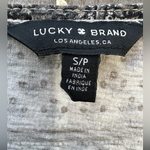 Lucky Brand Tan Boho Short Sleeve Top (Small) - Picture 3 of 5